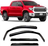 Voron Glass in-Channel Extra Durable Rain Guards for Trucks Toyota Tundra 2007-2021 CrewMax, Window Deflectors, Vent Window Visors, 4 Pieces - 220083