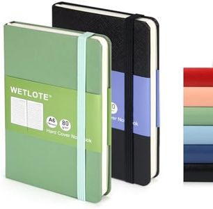 WETLOTE Leather Hardcover Lined Journal Notebook 2 Pack, A6 Pocket Notebook College Ruled Writing Journals 148 Pages, Pocket Lined Notebooks for School College Office Journaling