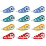 STATIONERY ISLAND Correction Tape 12Pcs, White out Correction Tape Roller Total 60m, Correction Tape Mouse 5mm for School and Office Supplies