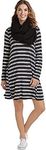 Mud Pie Women's Jocelyn Jersey Dress BK STRP, M, Black, Medium