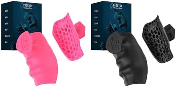 VAGUYGY Workout Grips,Rubber Fingerless Gym Gloves, Pull Up Grips for Men Women Crosstraining Palm Grips Hand Protection，Suitable for Gym & Home Workouts, Improves Grip Strength（2 PCS, Pink+Black）