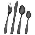 Matte Black Cutlery Set, Bettlife Tableware Set Stainless Steel Flatware Silverware Set with Knife and Fork Set, Service for 8, Dishwasher Safe, Easy Clean & Hold (Matt Black, 32 P)