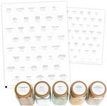 Modern Style White Spice Labels (no Jars) by Paper & Pear - Oil Resistant Kitchen Pantry Labels - 1.35” Round Spice Labels Stickers - Durable Spice Jar Labels Preprinted Waterproof - Set of 80