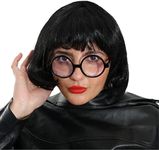 Incredible Fashion Designer Accessory Set - Black Bob Wig, Black Round Glasses - Perfect for Film Character Dress Up, Funny Party Fancy Dress and Other Fancy Dress Events