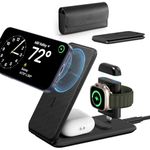 ESR 3-in-1 Travel Charging Station, MagSafe Charger, Made for Apple Watch Certified, Foldable Magnetic Wireless Charger for iPhone 16/15/14/13/12, AirPods Pro 4/3/2, Adjustable 2-Way Stand, Black