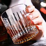 JIGSHTIAL Crystal Whiskey Glasses Set of 6 pcs- 300 ml Bar Glass for Drinking Bourbon, Whisky, Scotch, Cocktails, Cognac- Old Fashioned Cocktail Tumblers