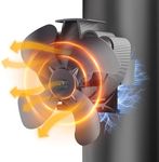 Drcokars Stove Fan, Log Burner Fan, Magnetic Chimney Fan Silent, 4 Blade Heat Powered Wood Burner Fans for Wood, Fireplace, Log Burners, Eco-Friendly, Efficient Heat Distribution (HL-600A)