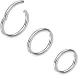 NewkeepsR 16G 8mm(5/16 inch) 316L Surgical Steel Septum Hinged Clicker Segment Nose Helix Daith Cartilage Tragus Lobe Snug Rook Orbital Ring