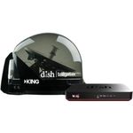 KING DTP4950 DISH Tailgater Pro Bundle - Premium Portable/Roof Mountable Satellite TV Antenna and DISH Wally HD Receiver, Western & Eastern Arc Satellites, Clear(Smoke)