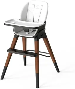 GAIVE 8 in 1 Highchair, Convertible Wooden Baby High Chair with Tray, Adjustable High Chair for Babies and Toddlers, Easy to Clean, Grow with Family|Booster|Learning Table|High Stool