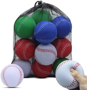 Magicorange 12 Pack Foam Baseballs Practice Foam Softballs 3.54 inch Training Baseballs Unmarked Baseball Soft Toss, Batting, Fielding, Hitting, Pitching(Multicolour)