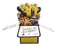 scicent 30th Happy Birthday Balloons Birthday Cards Gold Foil Pop Up Greeting Card 3D Pop-Up Birthday Greeting Cards with Envelopes - 30th