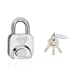 Link® Hi-Tech 67mm Padlock | Stainless Steel Body | Hardened Shackle | 1 Padlock | 3 Silver Keys with Hi-Tech Nickle & Keychain |Made in India