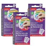 3x Pack of 20 Acana Moth Killer & Freshener Sachets with Lavender Fragrance