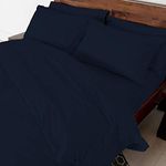 Cottington Lane - 3 PC Elegant Duvet Cover King Size - 400 Thread Count 100% Cotton - Duvet/Quilt/Razai Cover Come with Zipper Closer for Protect Your Super Soft Comforter | Navy Blue Solid