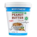 MYFITNESS All Natural Peanut Butter Smooth 510g | 100% Roasted Peanuts | 25g Protein | Tasty Nut Butter | No Added Sugar & Salt | No Palm Oil | Zero Cholesterol| Unsweetened Peanut Butter Ceamy