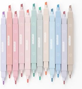 PXBQ Aesthetic Cute Highlighters Bible Highlighters and Pens No Bleed Mild Soft Chisel Pastel Highlighters Marker Pens for Journal Note Taking School Stationary (Dual Tip 12 Pcs Aesthetic Highlighter)