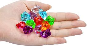 Firstly 200G Multicolored Fake Crushed Ice Rock Gems Jewels Acrylic Ice Rock Crystals Treasure Fake Diamonds Ice Cubes for Kids Toy Decoration Wedding Display Vase Fillers Crafts