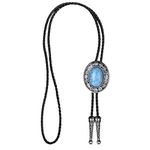 MYADDICTION Celtic Natural Stone Western Novelty Rodeo Bolo Tie Leather Necktie Necklace Blue Clothing Shoes & Accessories | Mens Accessories | Other Mens Accessories