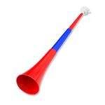 24 Inch Vuvuzela Plastic Trumpet Horn Blow Horn Noisemakers Loud Sound Soccer Horn Cheer Horn for Sporting Events Graduation Games School Party Supplies Favors Accessories (Red+Blue)