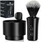 KAUGIC Electric Shaving Brush with Bowl, 2 Pack, Fast Spin-Drying, Synthetic Bristles