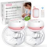 Jheppbay Double Electric Breast Pump Wearable, Hands Free Breast Pump Electrical Portable, 12 Levels 3 Modes with Remote Control, Flange 17/19/21mm, BPA Free