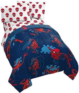 Jay Franco Marvel Spiderman Spidey Daze 5 Piece Queen Bed Set - Includes Reversible Comforter & Sheet Set Bedding - Super Soft Fade Resistant Microfiber (Official Marvel Product)