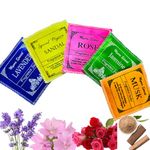 Mysore Fragrance Sachets (Pack of 5) | Mysore Sandalwood, Lavender, Jasmine, Rose, Musk | Airfreshner for Wardrobe, Drawers, Toilet, Travel Bag|