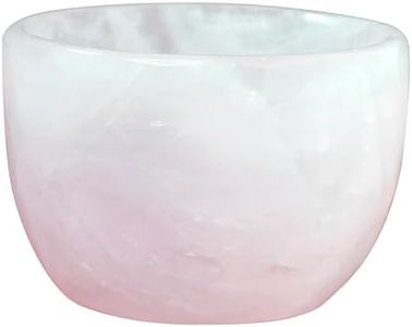 JINGGWW Handmade Mineral Coffee Mugs - Natural Pink and Polished White Crystal Teacups (Rose Quartz - 45ml)