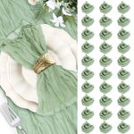 30 Pieces Table Cloth Napkins, 20 * 20 inch Cotton Linen Dinner Cloth, Reusable Restaurants Cloth for Wedding Thanksgiving Christmas Dinner and Everyday Use (Sage Green)(without Napkin Rings)