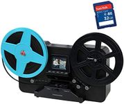 Magnasonic All-in-One Super 8/8mm Film Scanner, Converts Film into Digital Video, Scans 3", 5" and 7" Super 8/8mm Film Reels with Bonus 32GB SD Card (FS81)