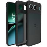 RIGGEAR Shockproof Sleek Hybrid Armor Back Cover Case Compatible with OnePlus Nord 4 5G (Smoke Black Matte PC + Black TPU Bumper)