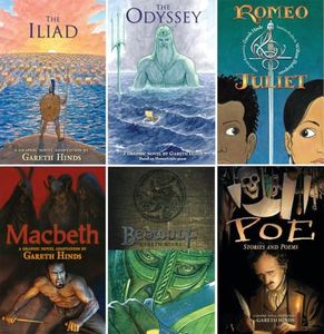 Gareth Hinds 6 Books Graphic Novel Collection Set (Paperback) – Includes: The Iliad, The Odyssey, Romeo and Juliet, Macbeth, Beowulf, Poe