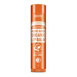 Dr Bronner's Orange Ginger Lip Balm, Made with Organic Oils and No Synthetic Ingredients, Used for Lips, Dry Hands, Cuticles and Chapped Chins, Certified Fair Trade, 4g Bar