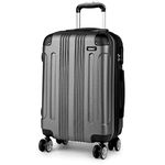 Kono 24 Inch Medium Hard Shell Luggage Lightweight ABS 4 Wheels Spinner Business Trip Trolley Case Suitcase (Grey)