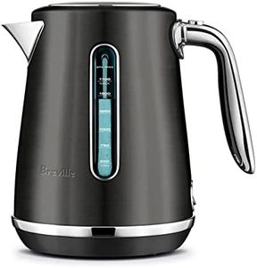 Breville the Soft Top Luxe 1.7 Litre Kettle, Black Stainless Steel, BKE735BST