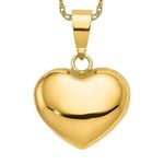 14K Solid Yellow Gold Heart Necklace Love Pendant Charm 18mm x 12mm Only