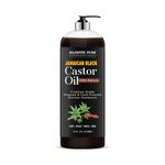 MAJESTIC PURE Jamaican Black Castor Oil - Roasted & Cold-Pressed - Massage, Scalp, Hair and Nails - 16 fl oz