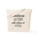 CafePress Yoga And Wine Tote Bag Natural Canvas Tote Bag, Reusable Shopping Bag