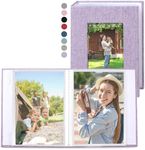 vivinin 2 Pack Photo Album 4x6, Linen Cover Photo Album, Small Photo Album Book for 36 Pockets Hold 72 Pictures, Picture Book for Photos Family Anniversaries Baby Vacations (Purple)