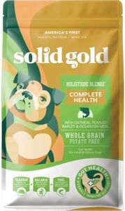 Solid Gold Dry Dog Food for Adult & Senior Dogs - Made with Oatmeal, Pearled Barley, and Fish Meal - Holistique Blendz Potato Free High Fiber Dog Food for Sensitive Stomach & Immune Support -24 LB