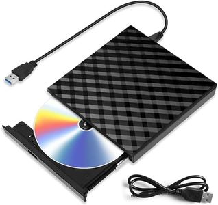 TFUFR External CD DVD Drive, USB 3.0 Slim Portable CD Reader CD/DVD-RW Burner Low Noise High Speed Data Transfer Super drive for Laptop, Desktop, Mac, IOS, Windows 10/8/7 / XP/Linux
