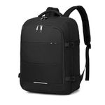 Kono Cabin Travel Backpack 45 x 36 x 20cm Easyjet Luggage Bag Laptop Weekend Duffel Bag 30L (Black)