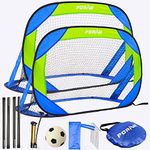 porayhut 4FT Pop Up Kids Soccer Goal and Ball Sets Portable Soccer Net for Training Easy Assembly with Compact Carrying Bag Gift Idea for Toddlers with Pump and 8 Stakes (Blue Green)