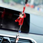 YGMONER Wearing Sunglasses Monkey Car Interior Rear View Mirror Hanging Ornaments (red & nitrogen bottle)