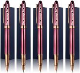 Ancolo Custom Fountain Pens-Luxury Refillable Pens- with 5 Pen Box 10 extra Black Ink Cartridges, Engraved Personnal Name/Slogan/Phone Number, Perfect for Bank, Office, any occations