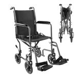 PEPE Mobility Transport Wheelchair for Seniors (Narrow Seat 15"), Foldable Steel with Seatbelt, Elderly