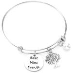 Kivosliviz Mimi Gifts Bracelet for Women Best Mimi Ever Bangle Jewelry Ornament Gift for Mimi Charm Bracelets Mimi Bracelet