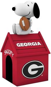 Sporticulture NCAA Georgia Bulldogs Inflatable Snoopy Dog House with LED Lights, Built-in Blower & Tether Rope - 32" x 28" x 62" Balloon Merchandise Decoration Ideal for Front Yard or Backyard