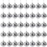 Suwimut 40 Pack Mirror Disco Ball, 2 Inch Silver Hanging Disco Light Mirror Ball with Attached String for Party Wedding Home Decoration, Stage Props, Christmas Xmas Tree Ornament